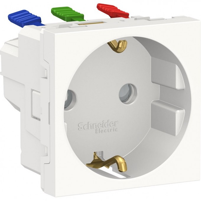 Розетка SCHNEIDER ELECTRIC UNICA MODULAR с заземлениям, со шторками, с быстрозажимными клеммами, 16А 250В, 2 модуля, белый NU305718 Розетка SCHNEIDER ELECTRIC UNICA MODULAR с заземлениям, со шторками, с быстрозажимными клеммами, 16А 250В, 2 модуля, белый NU305718