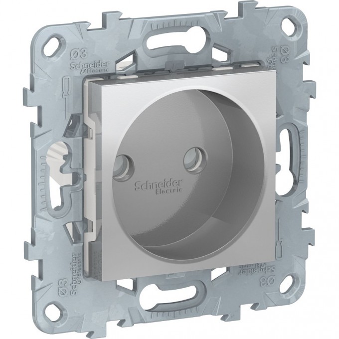Розетка SCHNEIDER ELECTRIC UNICA NEW без заземления, со шторками, с винтовыми зажимами, 16 А, 250 В, алюминий NU503330 Розетка SCHNEIDER ELECTRIC UNICA NEW без заземления, со шторками, с винтовыми зажимами, 16 А, 250 В, алюминий NU503330