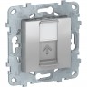 Розетка SCHNEIDER ELECTRIC UNICA NEW компьютерная, RJ45, одиночная, кат. 6 UTP, бежевый NU541544