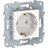 Розетка SCHNEIDER ELECTRIC UNICA NEW с заземлением, без шторок, с быстрозажимными клеммами,16 А, 250 В, белый NU505618