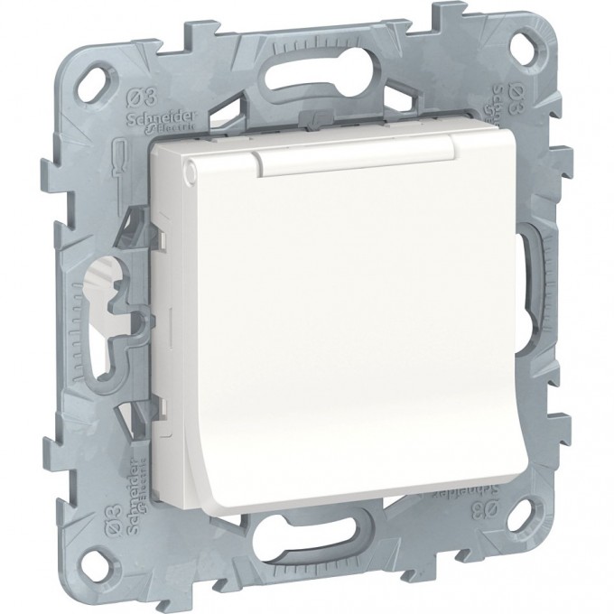 Розетка SCHNEIDER ELECTRIC UNICA NEW с заземлением, со шторками, с крышкой, 16 А, 250 В, IP21, белый NU503718TA Розетка SCHNEIDER ELECTRIC UNICA NEW с заземлением, со шторками, с крышкой, 16 А, 250 В, IP21, белый NU503718TA