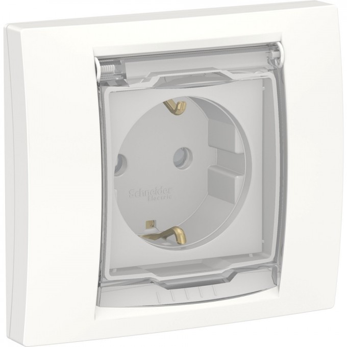 Розетка SCHNEIDER ELECTRIC UNICA NEW с заземлением, со шторками, с крышкой, IP44, белый NU003718 Розетка SCHNEIDER ELECTRIC UNICA NEW с заземлением, со шторками, с крышкой, IP44, белый NU003718