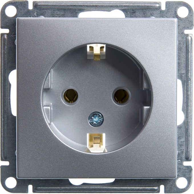 Розетка SCHNEIDER ELECTRIC W59 с заземлением без шторок, 16А, механизм, матовый хром RS16-154-5-86 Розетка SCHNEIDER ELECTRIC W59 с заземлением без шторок, 16А, механизм, матовый хром RS16-154-5-86