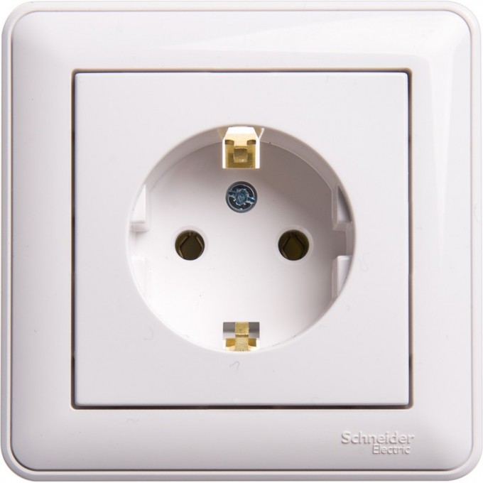 Розетка SCHNEIDER ELECTRIC W59 с заземлением без шторок, 16А, в сборе, белый RS16-154-18 Розетка SCHNEIDER ELECTRIC W59 с заземлением без шторок, 16А, в сборе, белый RS16-154-18
