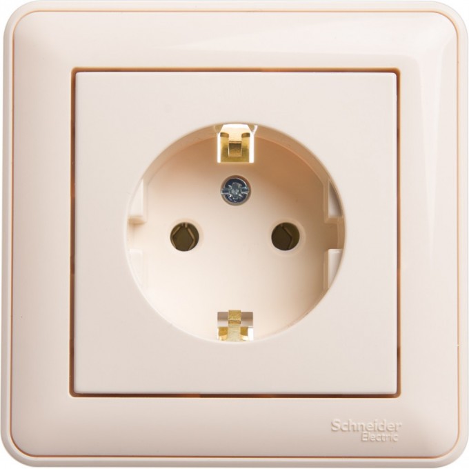 Розетка SCHNEIDER ELECTRIC W59 с заземлением без шторок, 16А, в сборе, слоновая кость RS16-154-28 Розетка SCHNEIDER ELECTRIC W59 с заземлением без шторок, 16А, в сборе, слоновая кость RS16-154-28