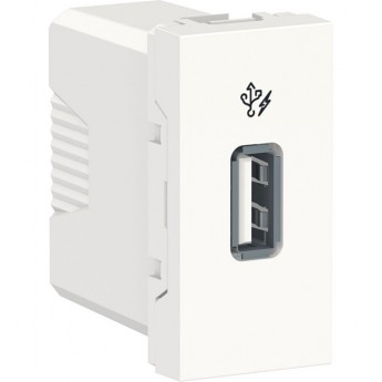 Розетка USB SCHNEIDER ELECTRIC UNICA MODULAR, 5 В / 1000 мА, 1 модуль белый