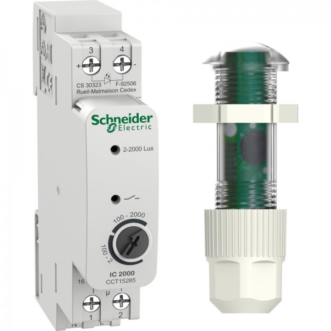 Сумеречный выключатель SCHNEIDER ELECTRIC ACTI9 IC2000d аналоговый с щитовым датчиком освещен. для помещ. CCT15285