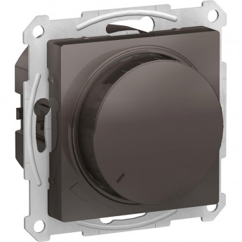 Светорегулятор (диммер) SCHNEIDER ELECTRIC ATLASDESIGN, поворотно-нажимной, LED, RC, 630Вт, механизм, мокко