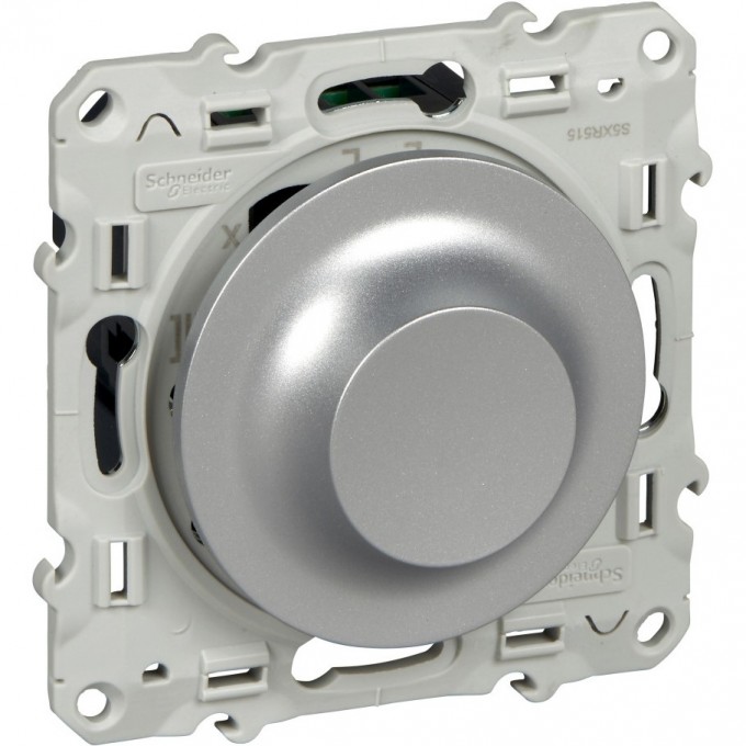 Светорегулятор (диммер) SCHNEIDER ELECTRIC ODACE поворотно-нажимной универсальный 4-400Вт, алюминий S53R512 Светорегулятор (диммер) SCHNEIDER ELECTRIC ODACE поворотно-нажимной универсальный 4-400Вт, алюминий S53R512