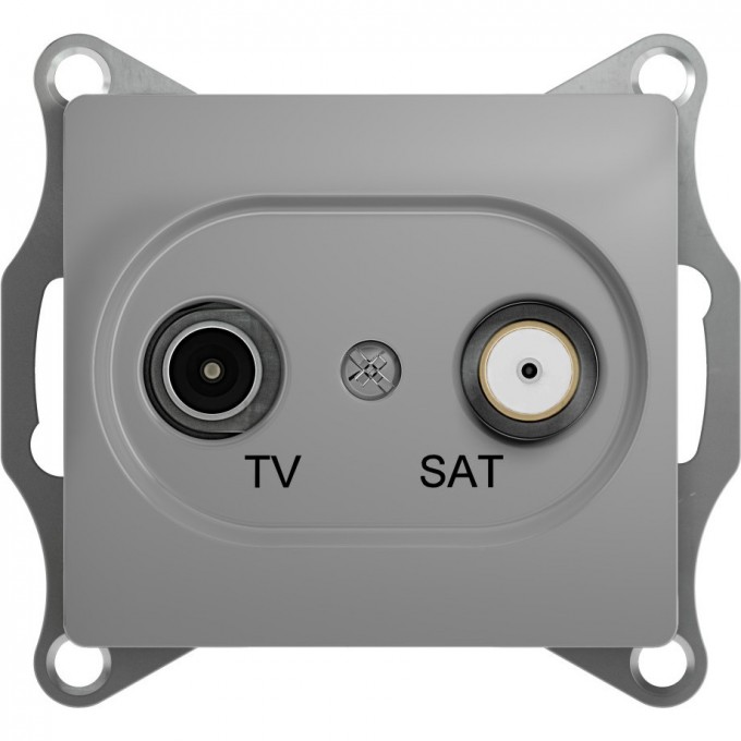 TV+SAT розетка SCHNEIDER ELECTRIC GLOSSA оконечная 1DB, механизм, АЛЮМИНИЙ GSL000397