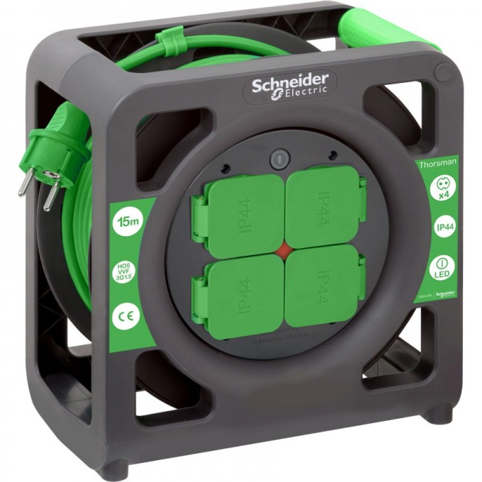 Удлинитель катушечный SCHNEIDER ELECTRIC THORSMAN 4 роз 15м 3х1.5 IP44 IMT33136 Удлинитель катушечный SCHNEIDER ELECTRIC THORSMAN 4 роз 15м 3х1.5 IP44 IMT33136