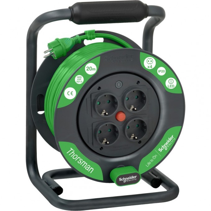 Удлинитель катушечный SCHNEIDER ELECTRIC THORSMAN 4 роз 20м 3х1.5 IP20 IMT33140 Удлинитель катушечный SCHNEIDER ELECTRIC THORSMAN 4 роз 20м 3х1.5 IP20 IMT33140