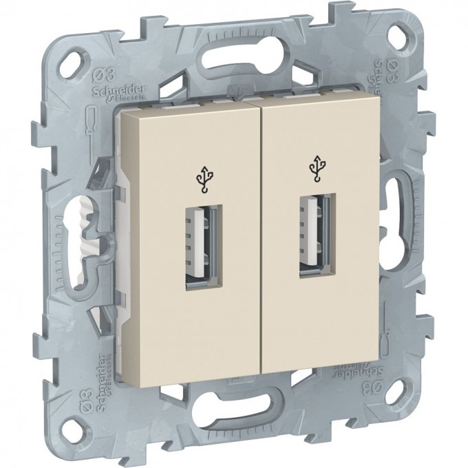 USB-коннектор SCHNEIDER ELECTRIC UNICA NEW, 2-местный, бежевый NU542744 USB-коннектор SCHNEIDER ELECTRIC UNICA NEW, 2-местный, бежевый NU542744