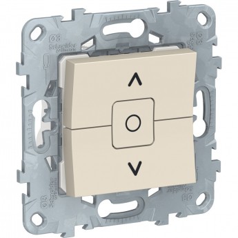 Выключатель 2-клавишный SCHNEIDER ELECTRIC UNICA NEW для жалюзи, 2-клавишный, сх. 4, бежевый