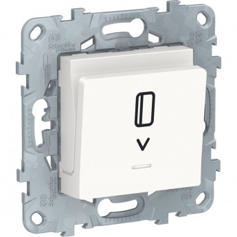 Выключатель SCHNEIDER ELECTRIC UNICA NEW карточный, с подсветкой, 10 А, белый