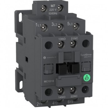 Контактор SCHNEIDER ELECTRIC SYSTEMEPACT M MC1D 3п 18А кат. 220В AC 1НО+1НЗ