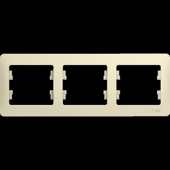3-постовая рамка SCHNEIDER ELECTRIC GLOSSA, горизонтальная, БЕЖЕВЫЙ