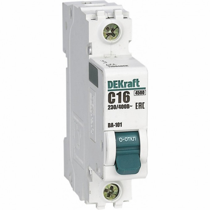 Автоматический выключатель SCHNEIDER ELECTRIC DEKRAFT 1Р 10А х-ка C ВА-101 4,5кА 11053DEK