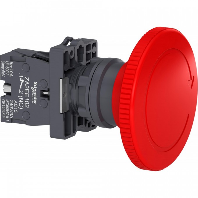 Кнопка аварийной остановки SCHNEIDER ELECTRIC HARMONY EASY XA2 с возвратом, поворотная, красная, 60мм, 1НЗ XA2ES642 Кнопка аварийной остановки SCHNEIDER ELECTRIC HARMONY EASY XA2 с возвратом, поворотная, красная, 60мм, 1НЗ XA2ES642