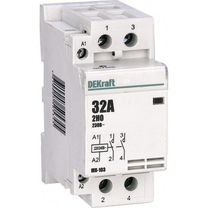 Модульный контактор DEKRAFT 2НО 40А 230В МК-103 18078DEK Модульный контактор DEKRAFT 2НО 40А 230В МК-103 18078DEK