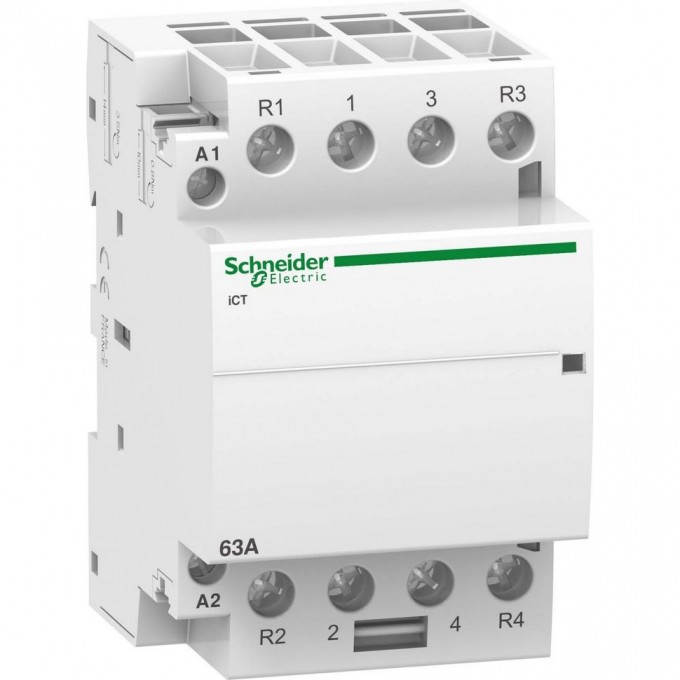 Модульный контактор SCHNEIDER ELECTRIC ACTI9 iCT63A 2НО 2НЗ 220/240В АС 50Г A9C20868 Модульный контактор SCHNEIDER ELECTRIC ACTI9 iCT63A 2НО 2НЗ 220/240В АС 50Г A9C20868
