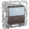 Розетка компьютерная SCHNEIDER ELECTRIC UNICA TOP РОЗЕТКА , RJ45, одиночная, категория 5е, с полем для надписи, графит MGU5.421.12ZD