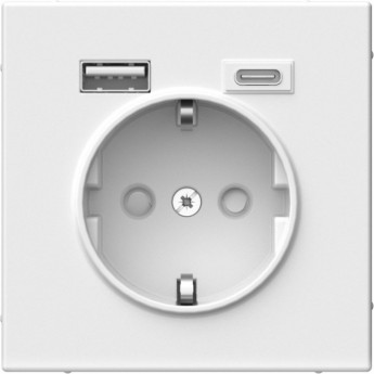 Розетка SCHNEIDER ELECTRIC ARTGALLERY GAL000132 с 2-мя зарядными устройствами USB A+C 5В/2.4А/3А 2х5В/1.5А, механизм, белый