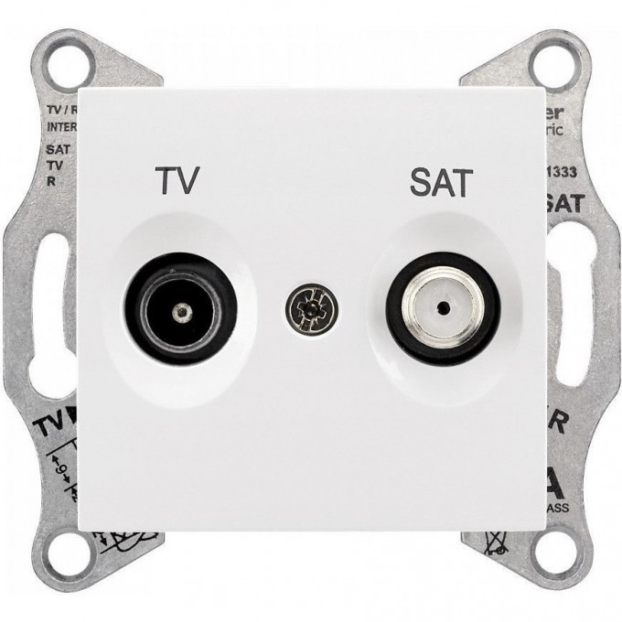 Розетка TV/SAT SCHNEIDER ELECTRIC SEDNA проходная, 4dB, белый SDN3401921