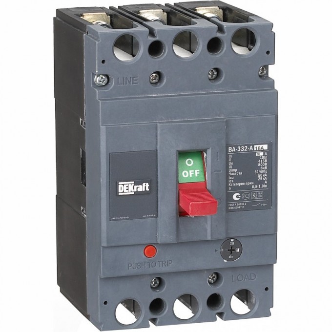 Силовой автоматический выключатель SCHNEIDER ELECTRIC DEKRAFT 3P 200А c Ir=160А-200А 50кА ВА-333 21137DEK