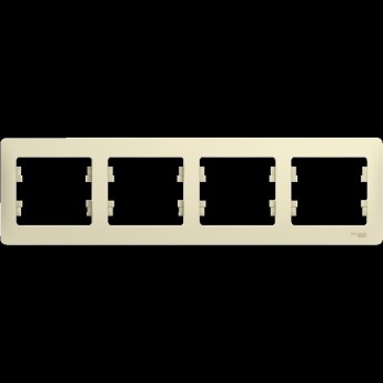 4-постовая рамка SCHNEIDER ELECTRIC GLOSSA, горизонтальная, БЕЖЕВЫЙ