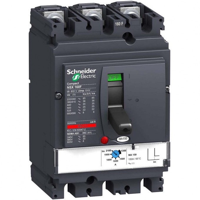 Автоматический выключатель 3П3Т SCHNEIDER ELECTRIC COMPACT MA150 NSX160F LV430830