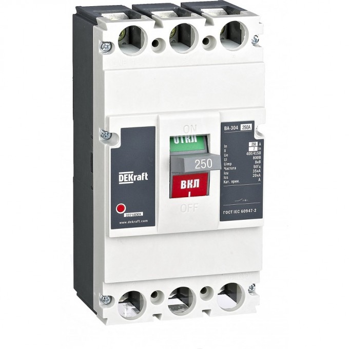 Автоматический выключатель SCHNEIDER ELECTRIC DEKRAFT 3P 350А 35кА 5In ВА-304L 22720DEK