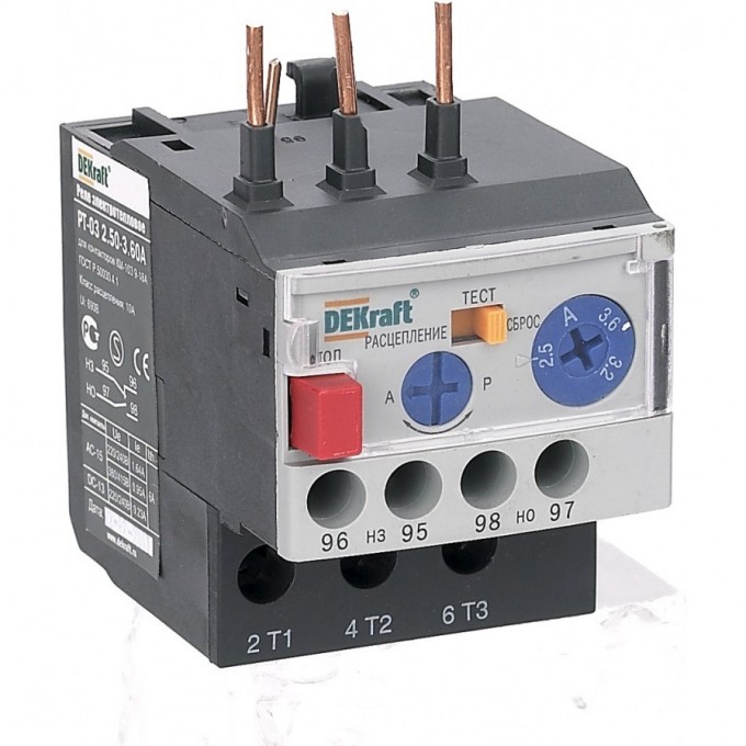 Реле электротепловое для контакторов SCHNEIDER ELECTRIC DEKRAFT 09-18A 0,63-0,90А РТ-03 23106DEK Реле электротепловое для контакторов SCHNEIDER ELECTRIC DEKRAFT 09-18A 0,63-0,90А РТ-03 23106DEK