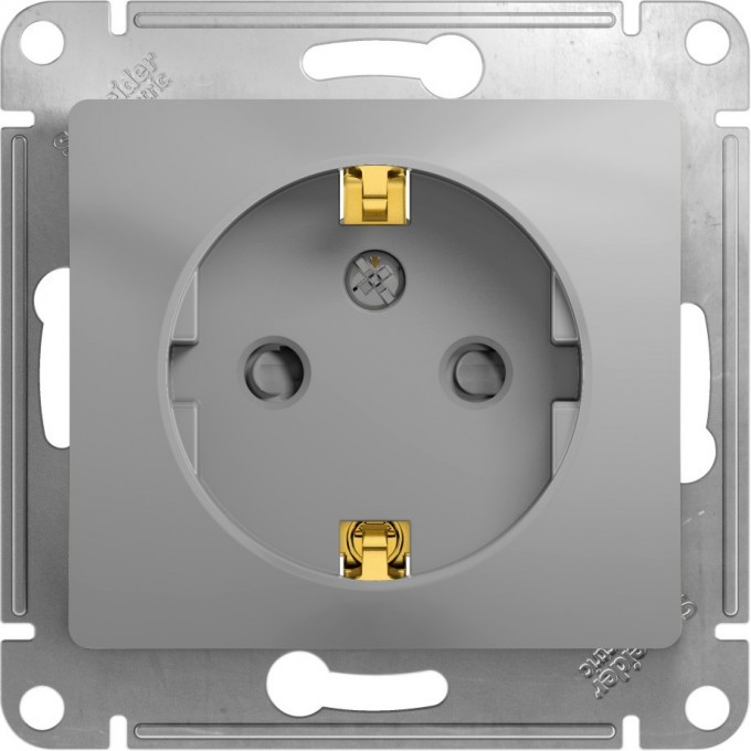Розетка SCHNEIDER ELECTRIC GLOSSA с заземлением, со шторкой, механизм, алюминий GSL000345 Розетка SCHNEIDER ELECTRIC GLOSSA с заземлением, со шторкой, механизм, алюминий GSL000345