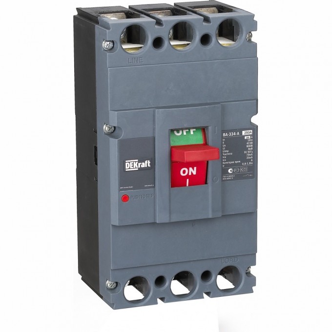 Силовой автоматический выключатель SCHNEIDER ELECTRIC DEKRAFT 3P 250А c Ir=200А-250А 70кА ВА-334 21139DEK