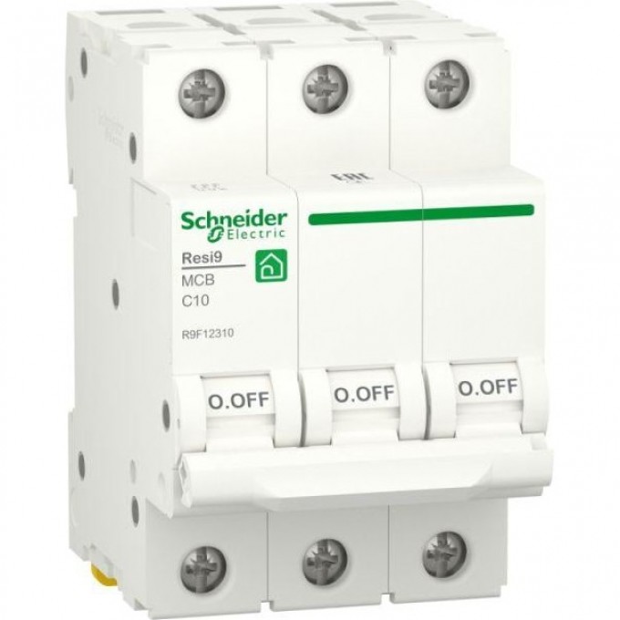 Выключатель автоматический SCHNEIDER ELECTRIC RESI9 модульный, 3п C 10А 6000А R9F12310