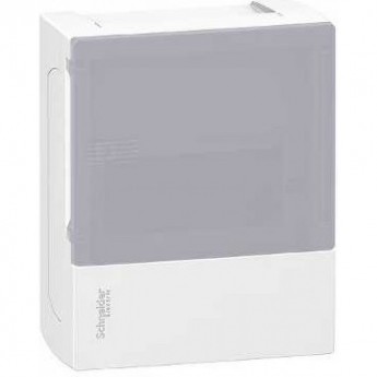 Щит навесной SCHNEIDER ELECTRIC MINI PRAGMA с дымчатой дверцей 1РЯД/6МОД,IP40,IK07,63А,2 клеммы,Италия